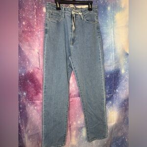 New just black denim slim straight jeans